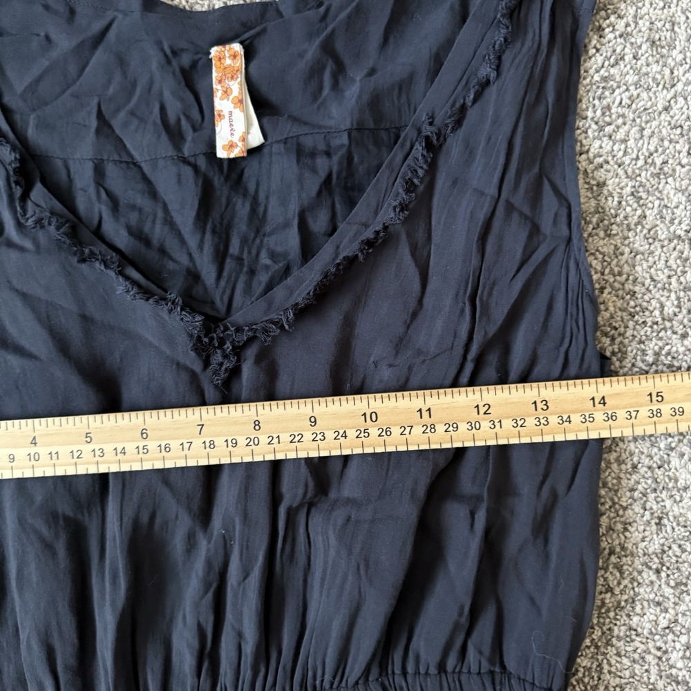 Maeve Small Navy Sleeveless Lined Rayon Elegant Dress Boho Slinky - Picture 6 of 8